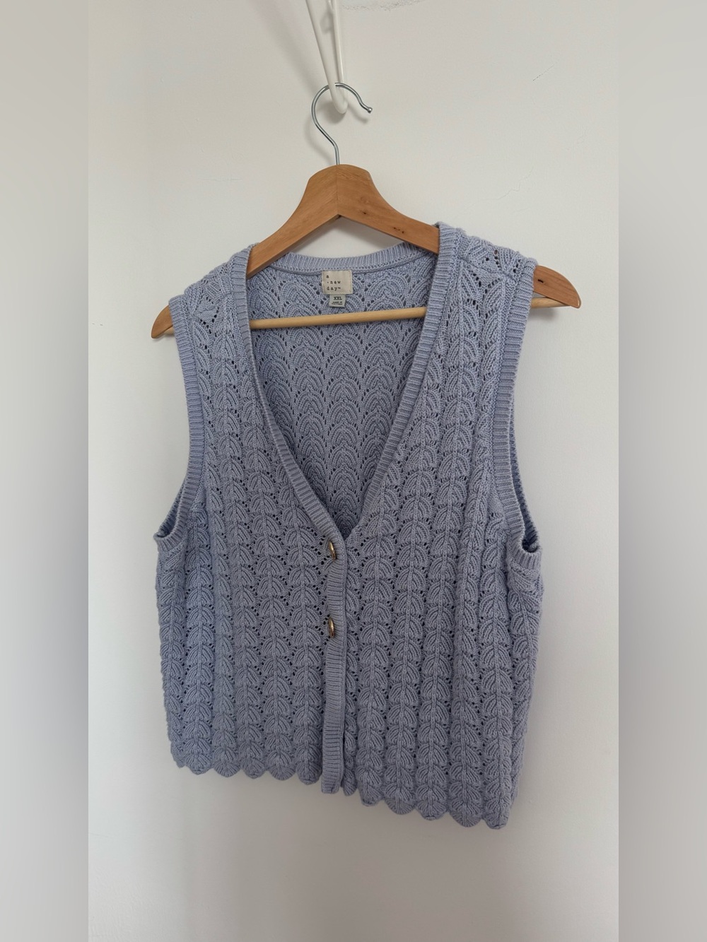 a new day Lavender Cable Knit Button-Front Vest